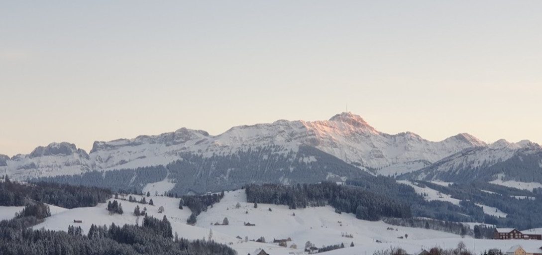 Alpstein-Panorama mit Säntis im Winter