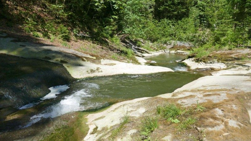 Gumpen und Sandsteinfelsen in der Goldach