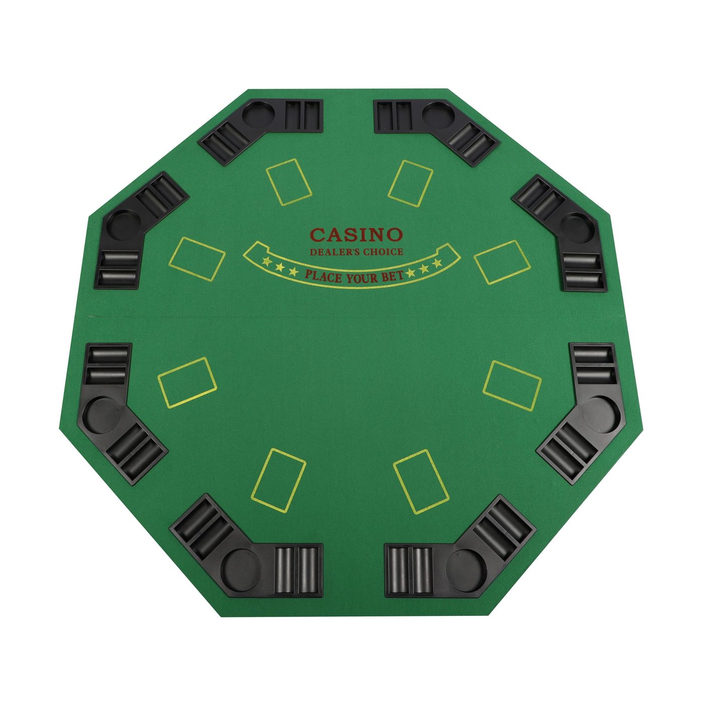 Achteckige Pokertisch-Auflage für 8 Spieler
